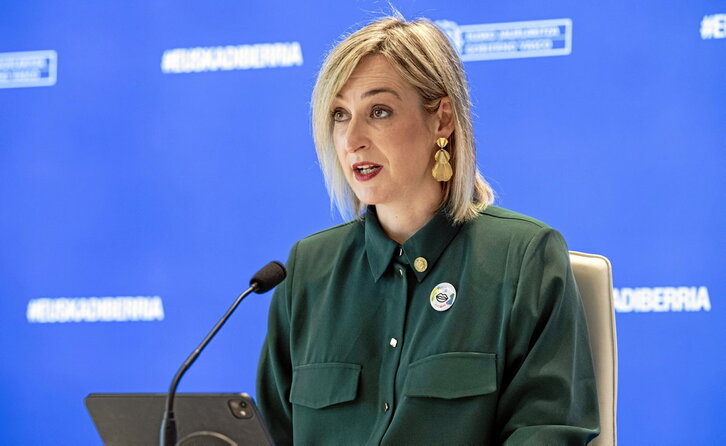 La portavoz del Gobierno de Lakua, María Ubarretxena.