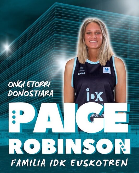 Paige Robinson, el primer fichaje de IDK Euskotren de cara a la temporada 2025/26.