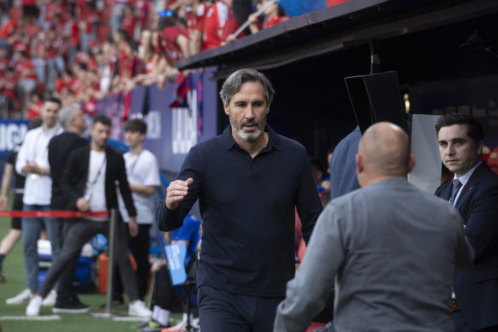 Vicente Moreno, en su último partido en El Sadar contra el Espanyol.