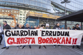 Una movilización de los trabajadores de Guardian de Laudio.