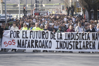 Movilización en favor de la industria navarra del pasado mes de febrero.