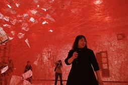 Chiharu Shiota, este martes en Bilbo.