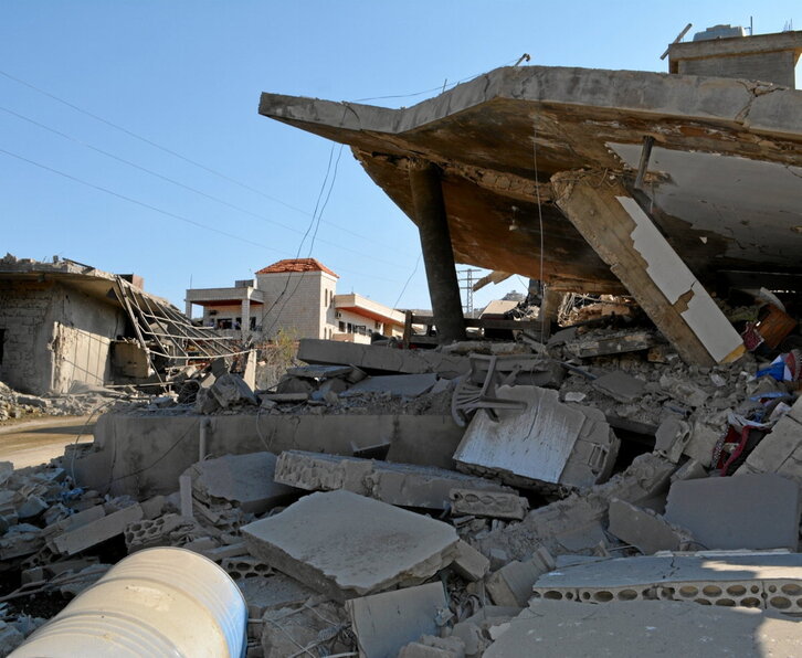 Bombardeo israelí en Brital.