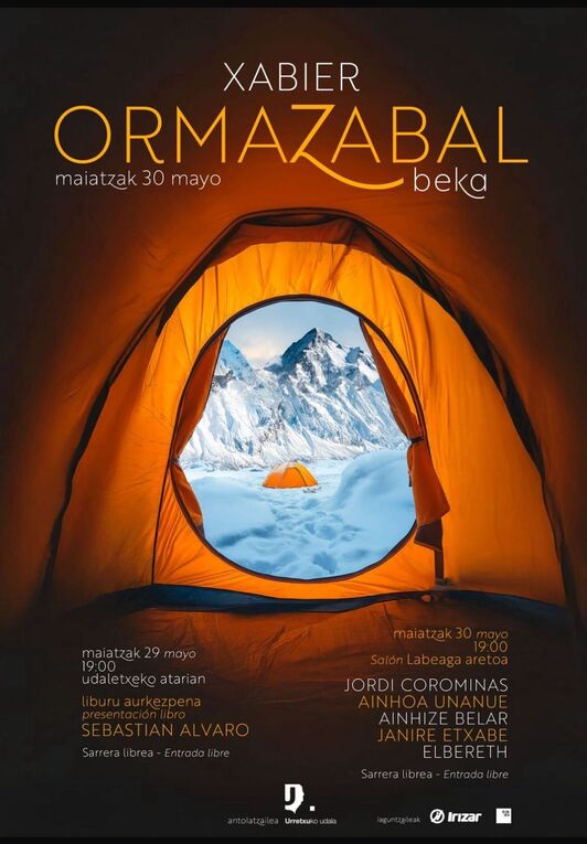 Xabier Ormazabal bekak, etzi, Urretxun egingo duen topagunearen egitaraua.