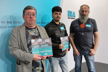 Representantes de ELA prisiones, en la comparecencia de este miércoles.