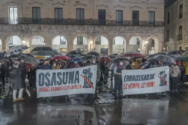 Protesta contra el proyecto de Valogreene en Bergara.