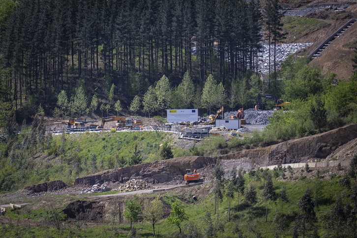 Obras del TAV en Atxondo.
