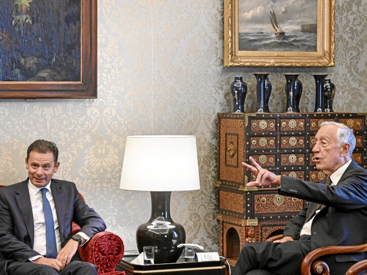 Montenegro y Rebelo de Souza, ayer.