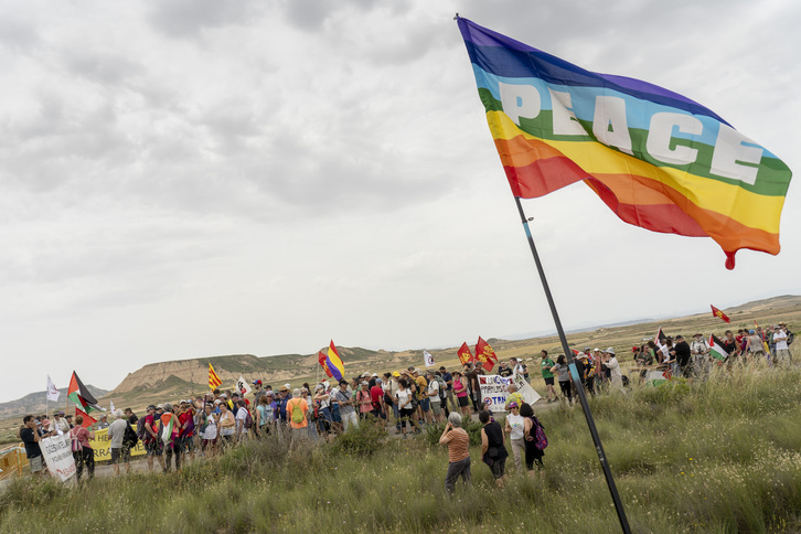 La marcha contra el polígono de tiro de Las Bardenas en su edición de 2025.