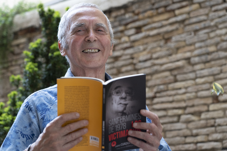 Sabino Cuadra, con su nuevo libro: ‘Sanfermines del 78. Los victimarios’.