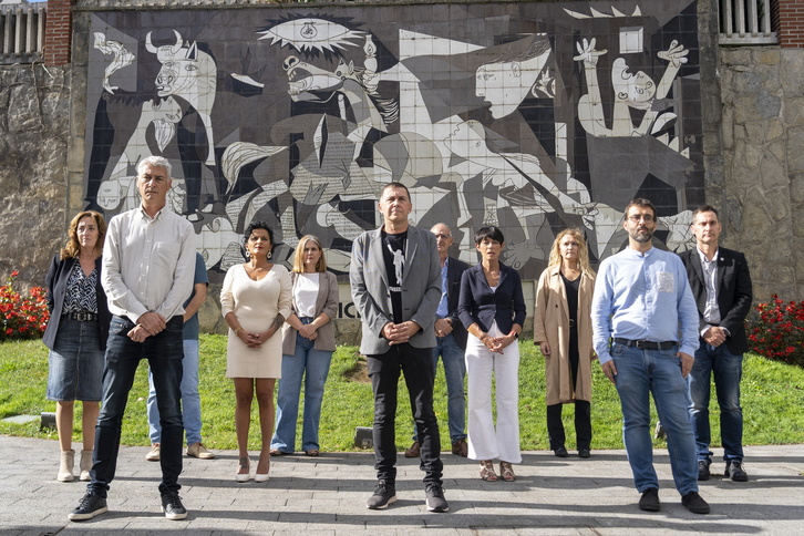 Acto anterior de EH Bildu en Gernika para denunciar la ofensiva sobre Palestina.