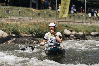 Miren Lazkano, durante la prueba celebrada en La Seu.