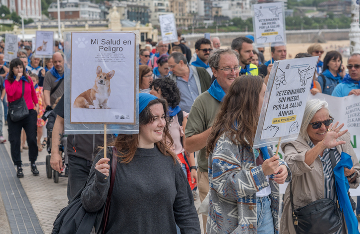 Manifestación celebrada este domingo en Donostia.