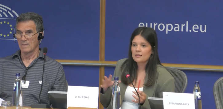 Olatz Iglesias, durante su intervención en el parlamento.