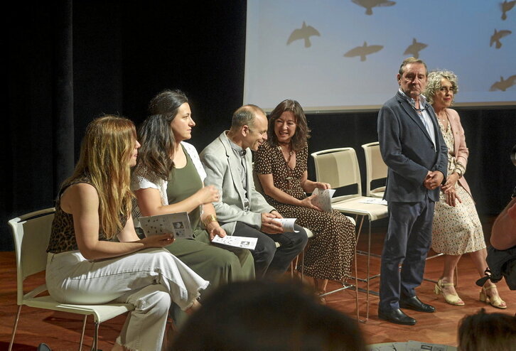 Un momento de la presentacion de la nueva temporada de Euskadiko Orkestra, ayer en Donostia.