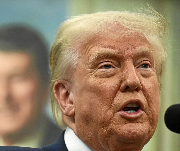 Trump, ayer en rueda de prensa en la Casa Blanca.