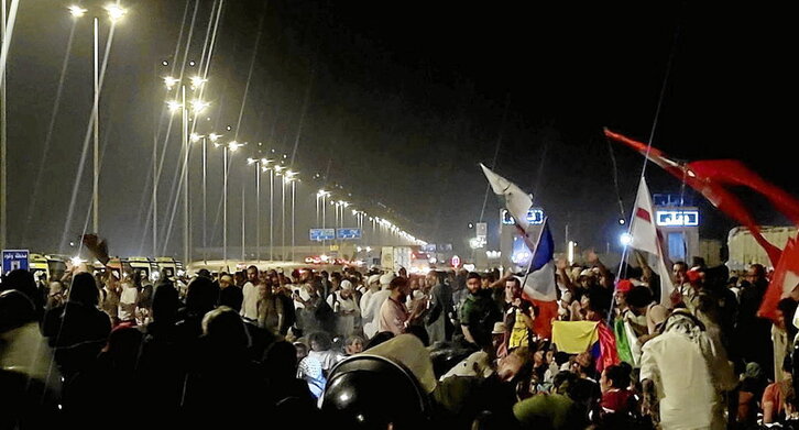 Participantes de la Marcha Global a Gaza, retenidos por las Fuerzas de Seguridad del régimen egipcio.
