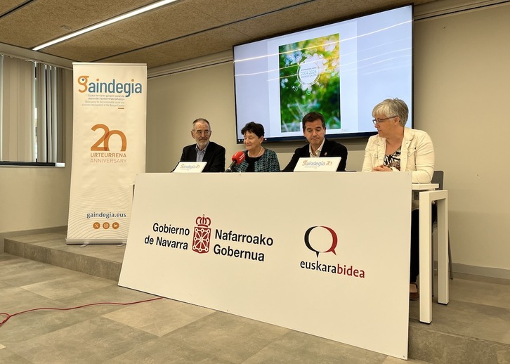Presentación del informe de Gaindegia que analiza la situación económica y social de Nafarroa respecto a Euskal Herria.