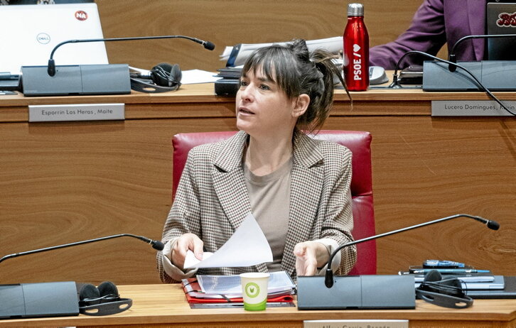 Begoña Alfaro, en el Parlamento navarro, en una imagen de archivo.