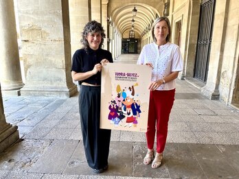 Gasteizko jaiak iragarriko dituen kartela, egilearekin.