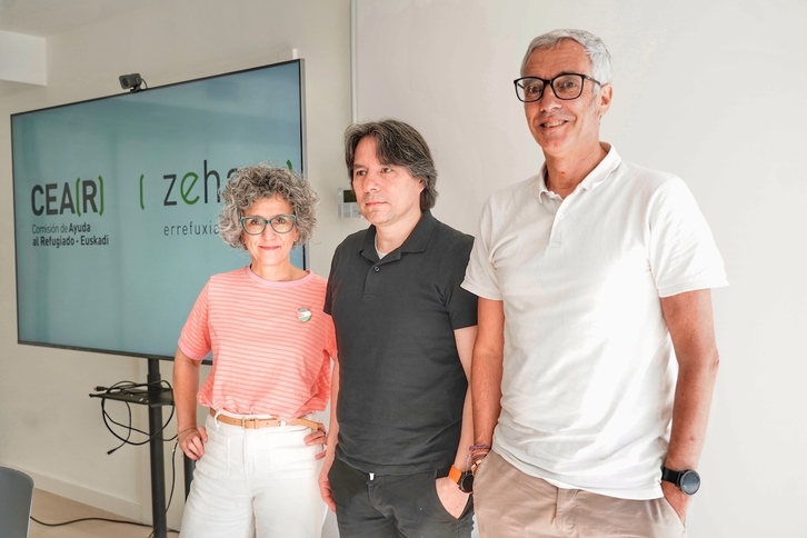 Valverde, Fernández y Canivell, este miércoles en Bilbo.