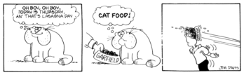 1977ko Garfielden tira bat.