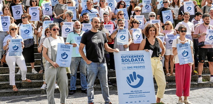 Gehiengo sindikalaren agerraldia, Bilbon, gutxieneko soldata Euskal Herrian erabakitzearen alde.