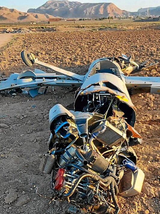 Dron israelí Hermes, derribado.