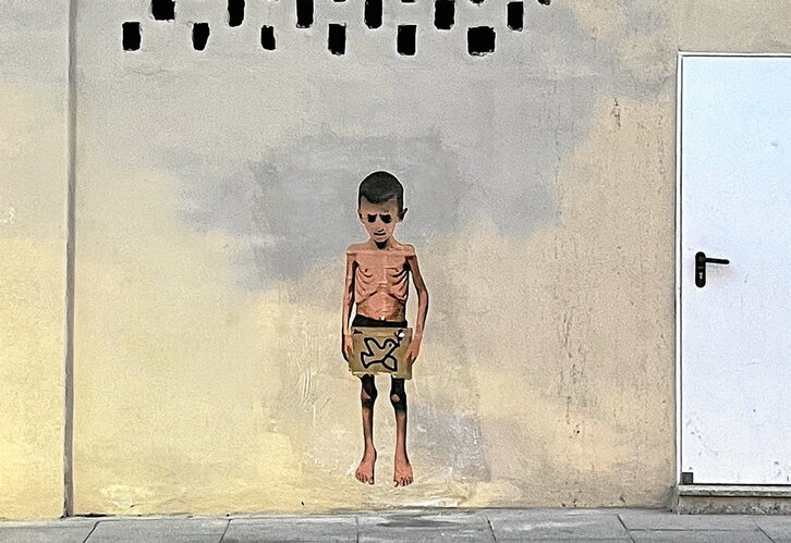 La obra de LKN que ha aparecido en la Avenida Galicia.