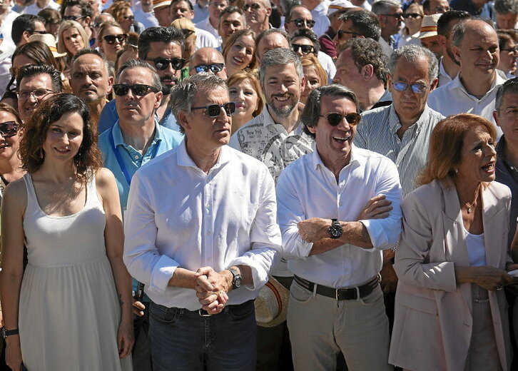 La cúpula del PP en Madrid, en la concentración «Mafia o democracia».