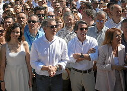 La cúpula del PP en Madrid, en la concentración «Mafia o democracia».