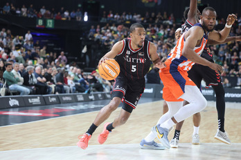 Abdur Rahkman, en un partido con Bilbao Basket.