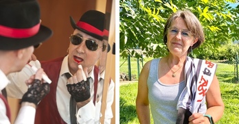 Francis Diez ezkerrean eta Olatz Agirre eskuinean.