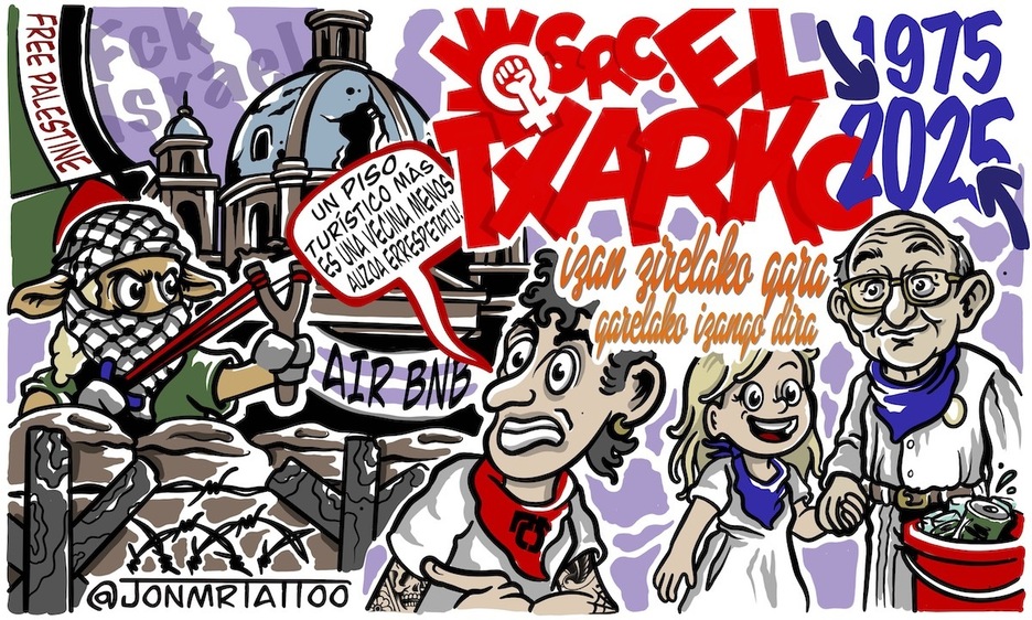 El Txarko pone el acento en el relevo genracional, la turistificación, Palestina y Los Caídos. El Txarko pone el acento en el relevo genracional, la turistificación, Palestina y Los Caídos.