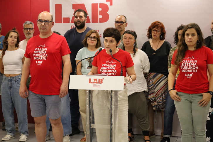 LAB ha informado este jueves que se mantiene al margen del Pacto de Salud de Lakua.