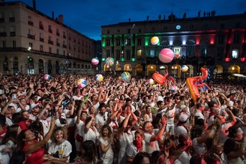 Lors de la clôture des Fêtes de Bayonne, place de la Liberté, en 2024.