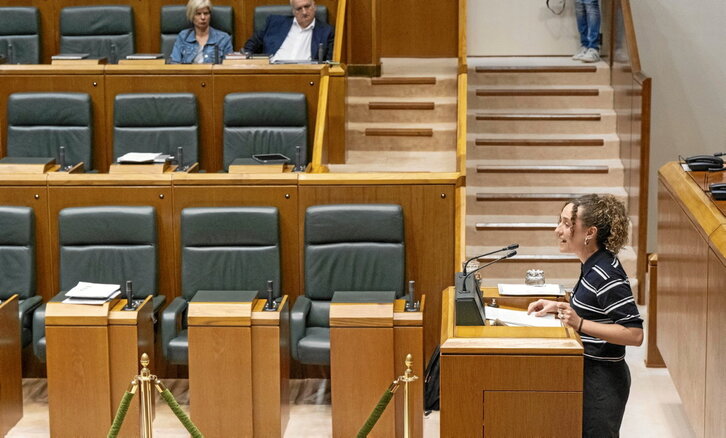 Los escaños principales del Gobierno de Lakua y del PNV, vacíos durante el debate sobre la tortura.