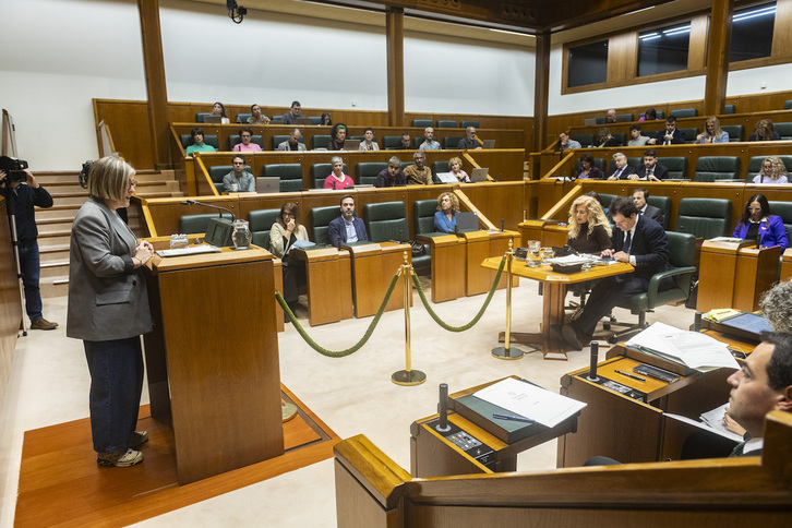 Imagen de un pleno en el Parlamento de Gasteiz.