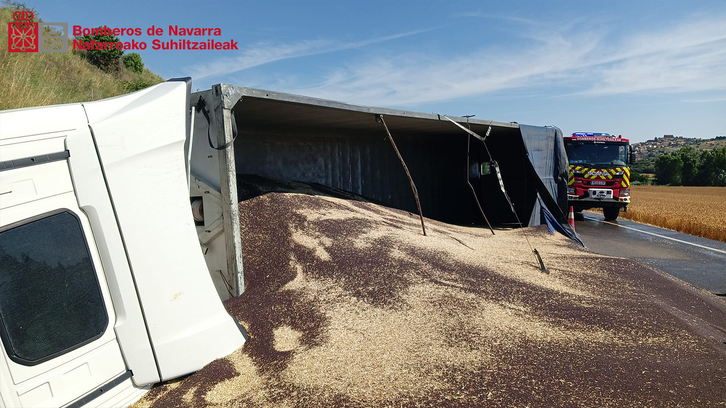 El camión implicado en el accidente mortal de Puiu.