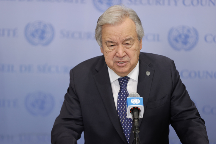 Antonio Guterres, NBEko idazkari nagusia.
