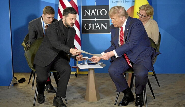 Volodimir Zelenski y Donald Trump se vieron en La Haya.