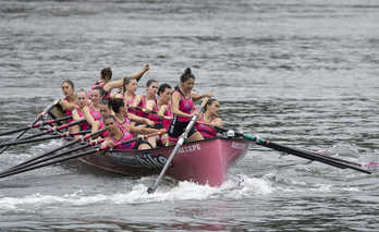 La embarcación de San Juan, durante la regata del pasado domingo. 