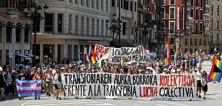 Imagen de la movilización que se desarrolló en Bilbo.