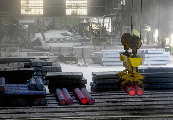 Instalaciones de la planta de Sidenor en Basauri, durante una visita en 2019.