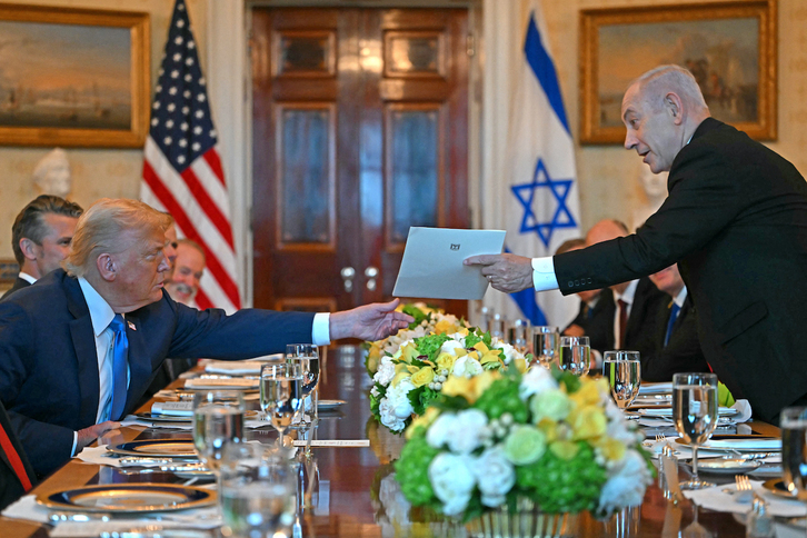 Reunión entre Donald Trump y Benjamín Netanyahu en la Casa Blanca.