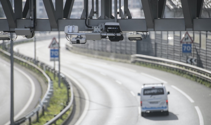 Cámaras de control en una carretera de Gipuzkoa.