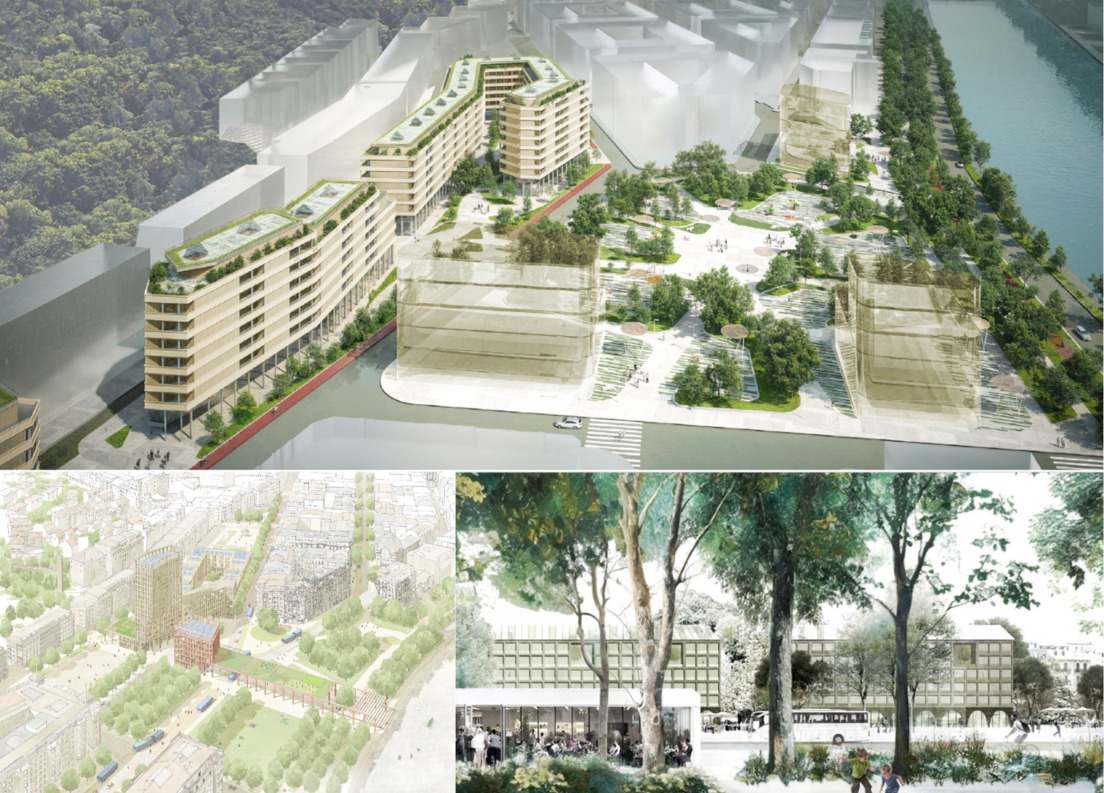 Los bocetos de los tres proyectos que pasan a la segunda fase.