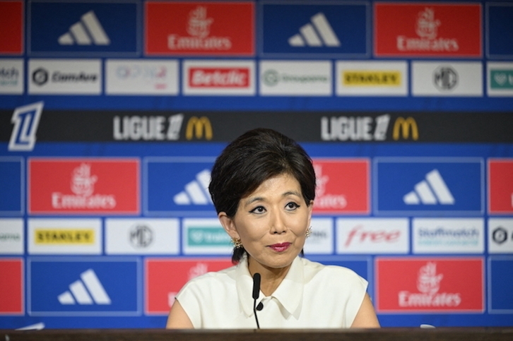 Michele Kang, en la rueda de prensa que ofreció este miércoles en Lyon.