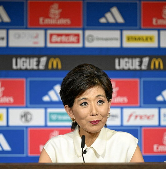 Michele Kang, en la rueda de prensa que ofreció ayer en Lyon.