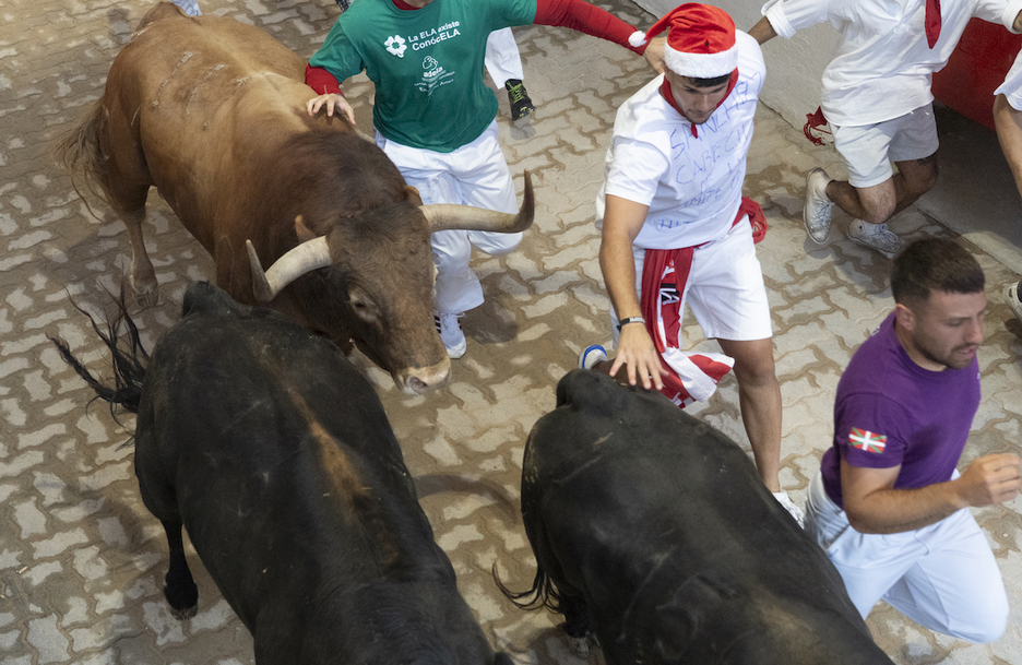 Con gorro de Navidad, hay gente para todo.